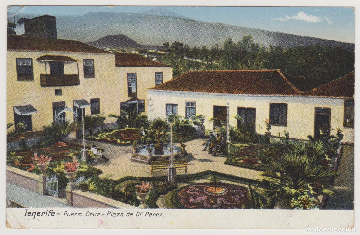 Postales: TARJETA POSTAL - TENERIFE - PUERTO CRUZ - PLAZA DE DR. PEREZ - NOBREGA'S ENGLISH BAZAR