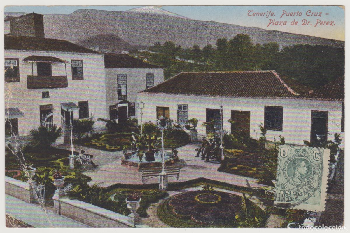 Postales: TARJETA POSTAL - TENERIFE - PUERTO CRUZ - PLAZA DE DR. PEREZ - NOBREGA'S ENGLISH BAZAR