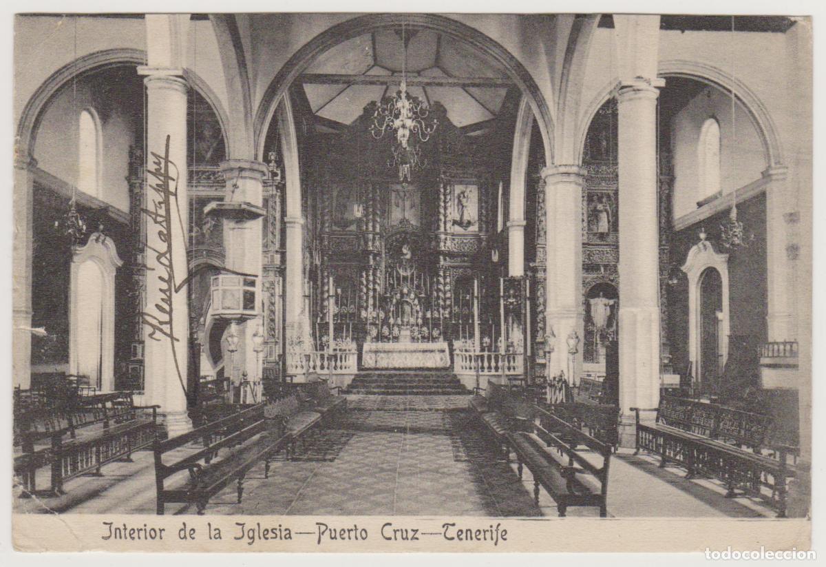 Postales: TARJETA POSTAL - TENERIFE - PUERTO CRUZ - INTERIOR DE LA IGLESIA - NOBREGA'S ENGLISH BAZAR