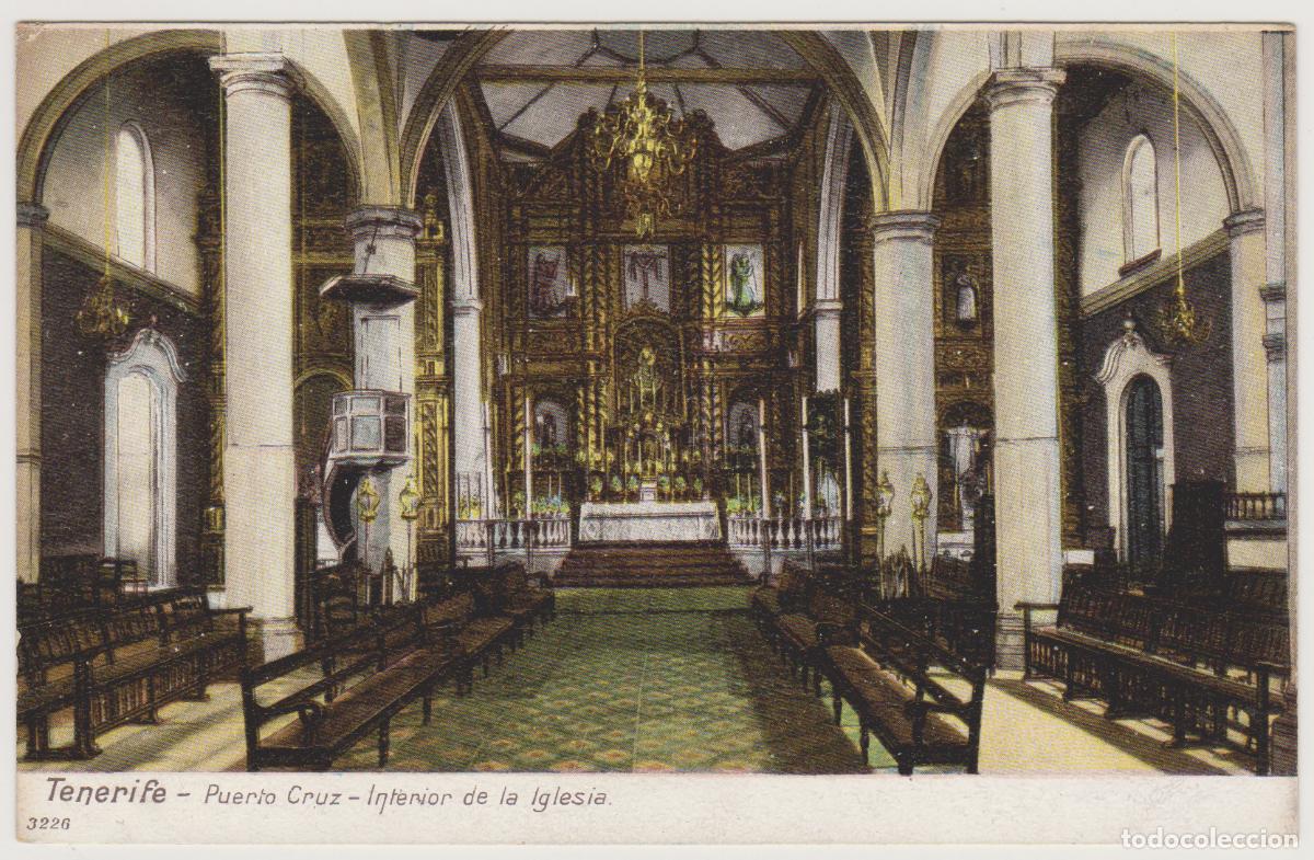 Postales: TARJETA POSTAL - TENERIFE - PUERTO CRUZ - INTERIOR DE LA IGLESIA - NOBREGA'S ENGLISH BAZAR