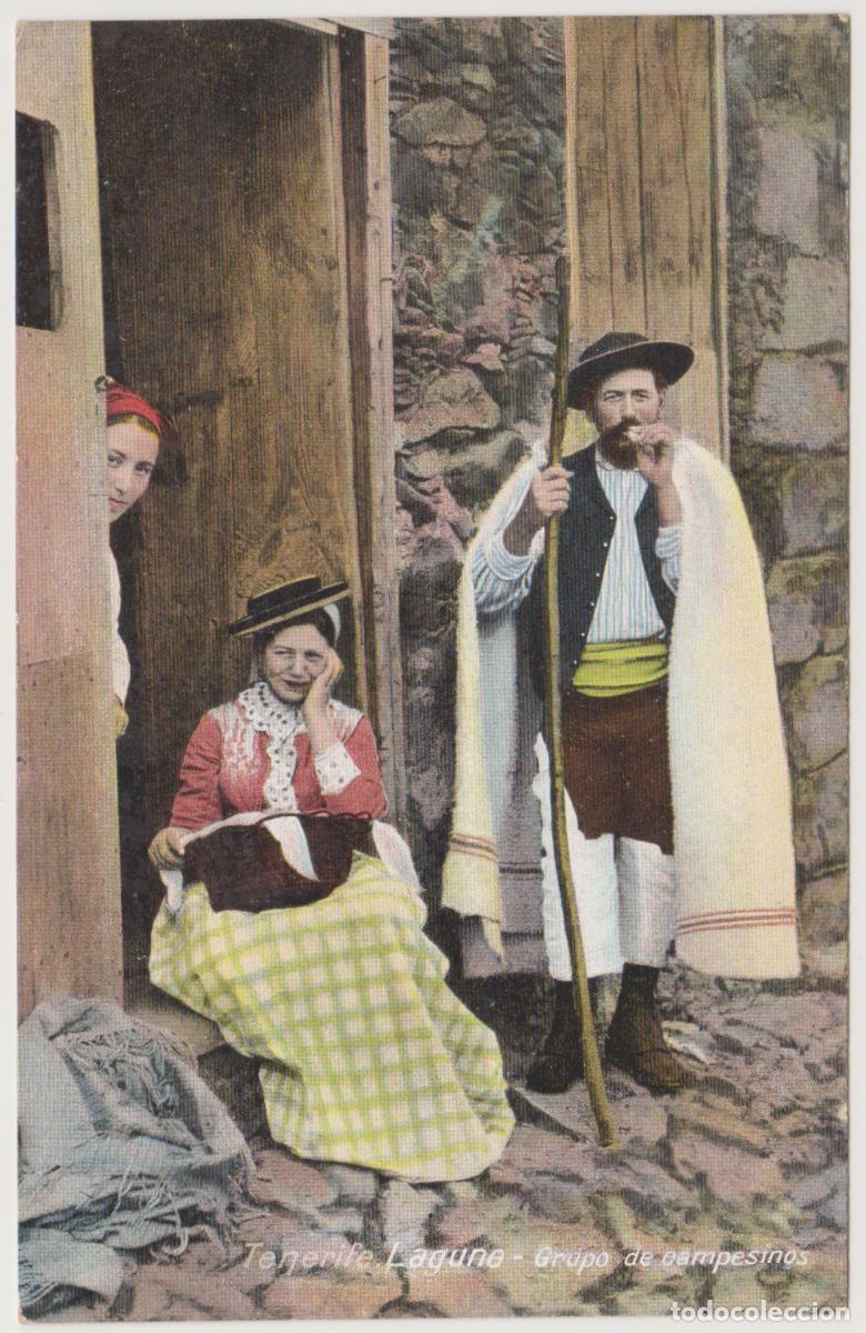 Postales: TARJETA POSTAL - TENERIFE - LAGUNA - GRUPO DE CAMPESINOS - NOBREGA'S ENGLISH BAZAR
