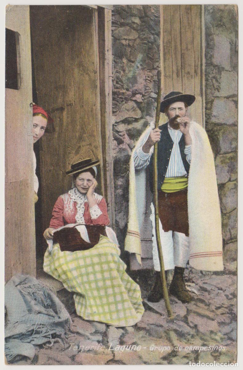 Postales: TARJETA POSTAL - TENERIFE - LAGUNA - GRUPO DE CAMPESINOS - NOBREGA'S ENGLISH BAZAR