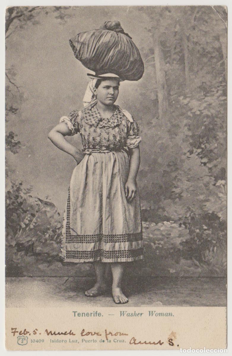 Postales: TARJETA POSTAL - TENERIFE - WASHER WOMAN - ISIDORO LUZ