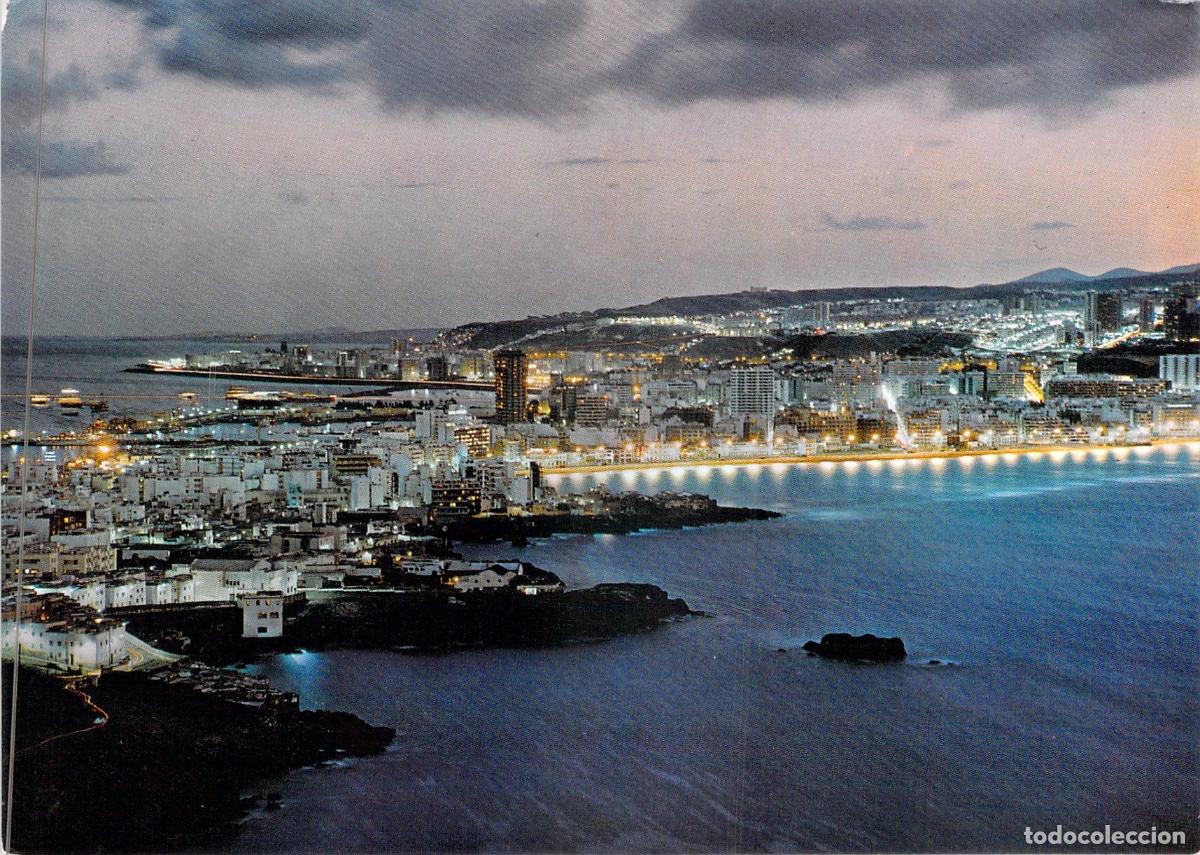 Postales: Postal Las Palmas de Gran Canaria Vista Nocturna de la Ciudad