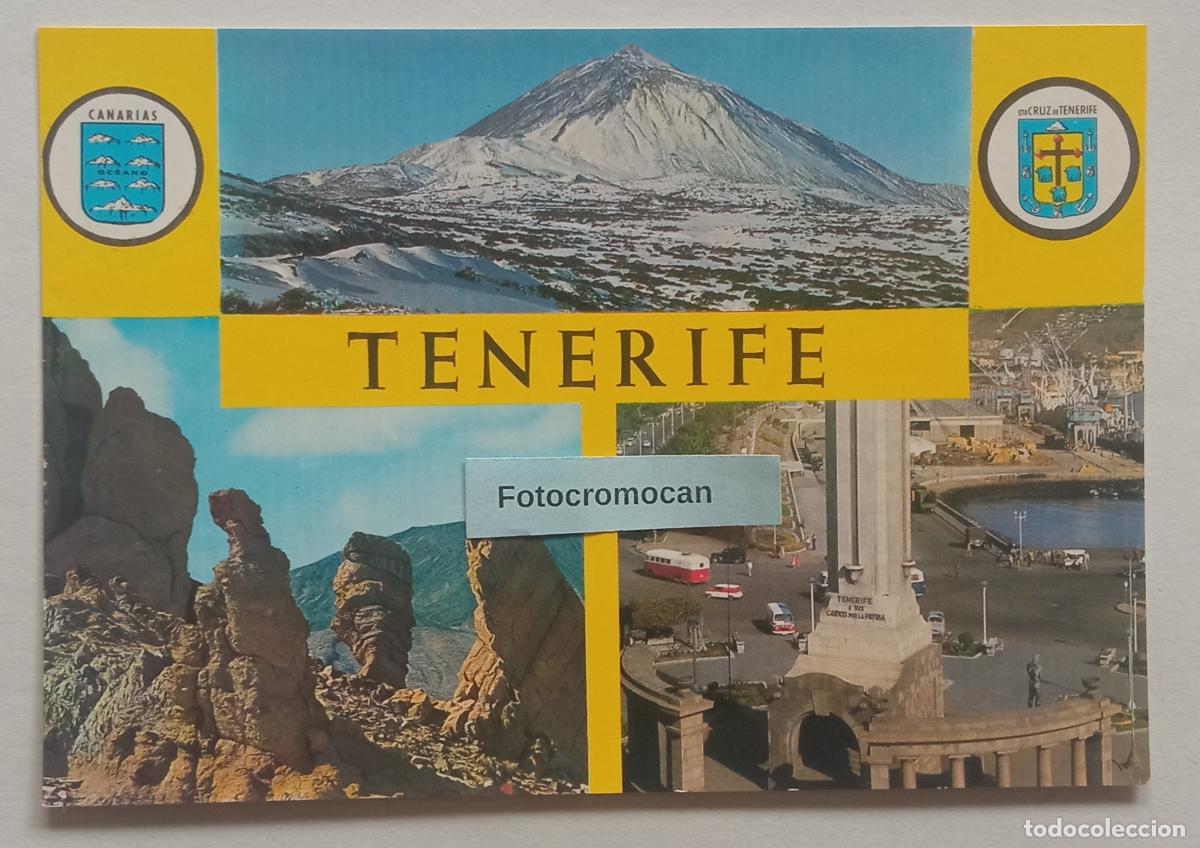 Postales: TENERIFE. EL TEIDE. ROCAS EN LAS CA&Ntilde;ADAS DEL TEIDE. PLAZA ESPA&Ntilde;A Y AVDA. ANAGA. BERGAS. N&ordm; 62