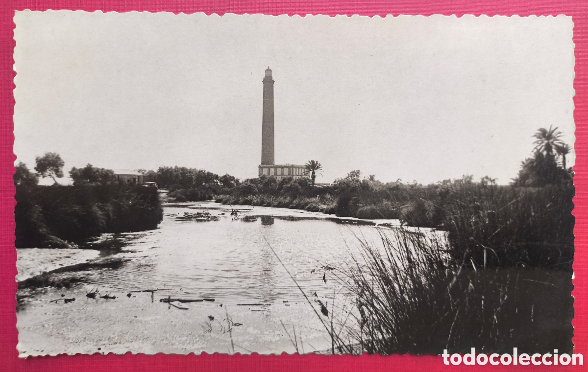 Postales: MASPALOMAS EL FARO POSTAL FOTOGR&Aacute;FICA GRAN CANARIA C. 1955