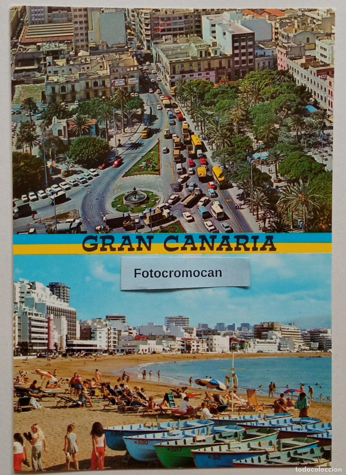 Postales: GRAN CANARIA. VISTA GENERAL PARQUE SANTA CATALINA Y PLAYA DE LAS CANTERAS. COL. LAS AFORTUNADAS.