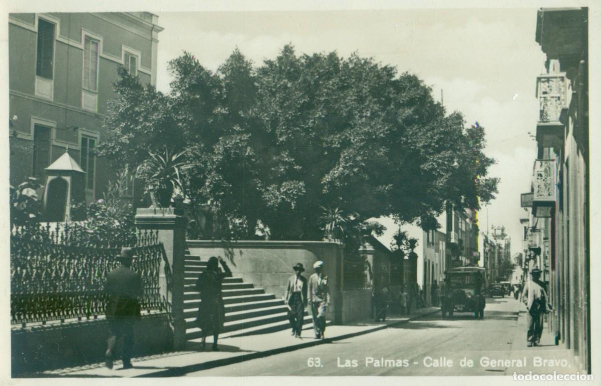 Postales: LAS PALMAS. CALLE DEL GENERAL BRAVO. HACIA 1920. RARA.