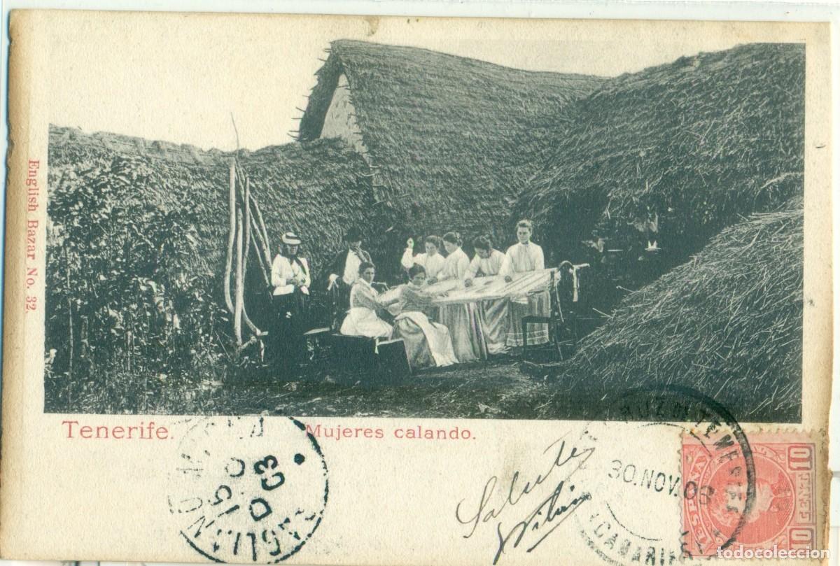 Postales: TENERIFE MUJERES CALANDO. CIRCULADA EN 1903