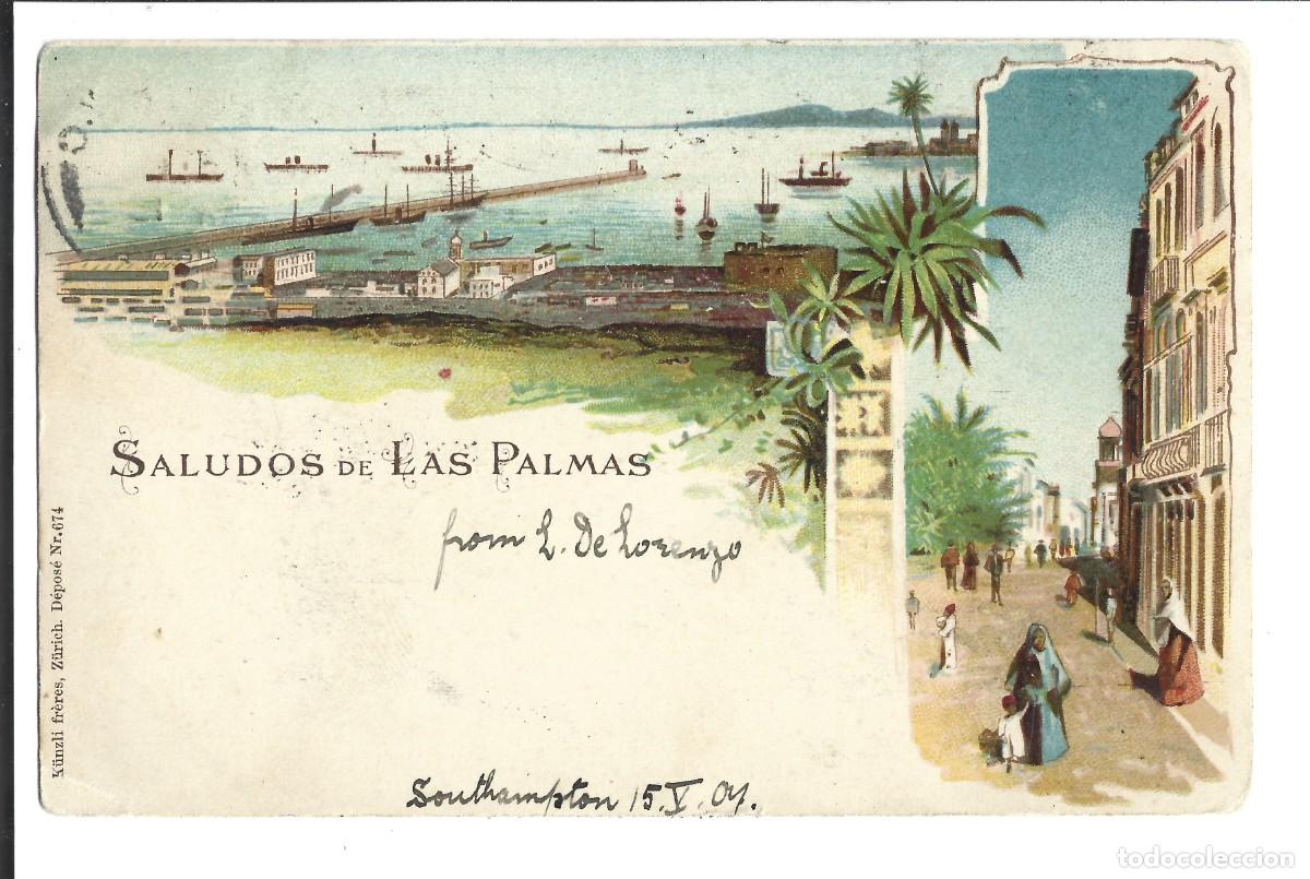 Postales: LITOGRAF&Iacute;A DE LAS PALMAS. SALUDOS DE LAS PALMAS