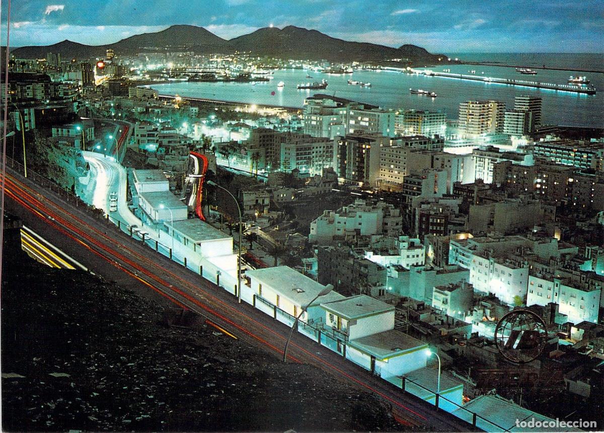 Postales: Postal de Las Palmas de Gran Canaria - Vista Nocturna del Puerto