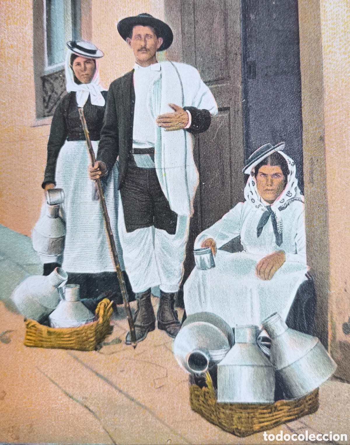 Postales: TENERIFE ETNOGRAFIA CAMPESINOS POSTAL A COLOR FOTOTIPIA CANARIAS C. 1920