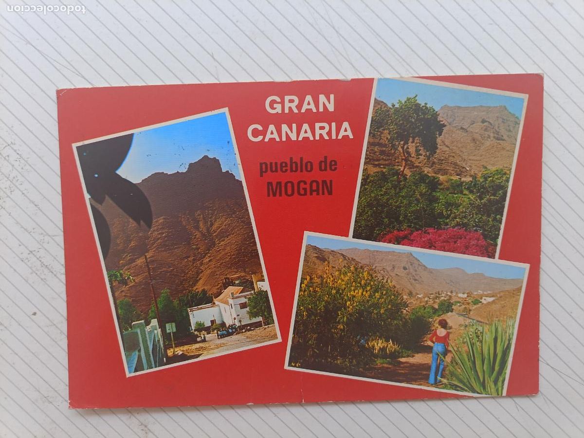 Postales: Mog&aacute;n, Gran Canaria, circulada