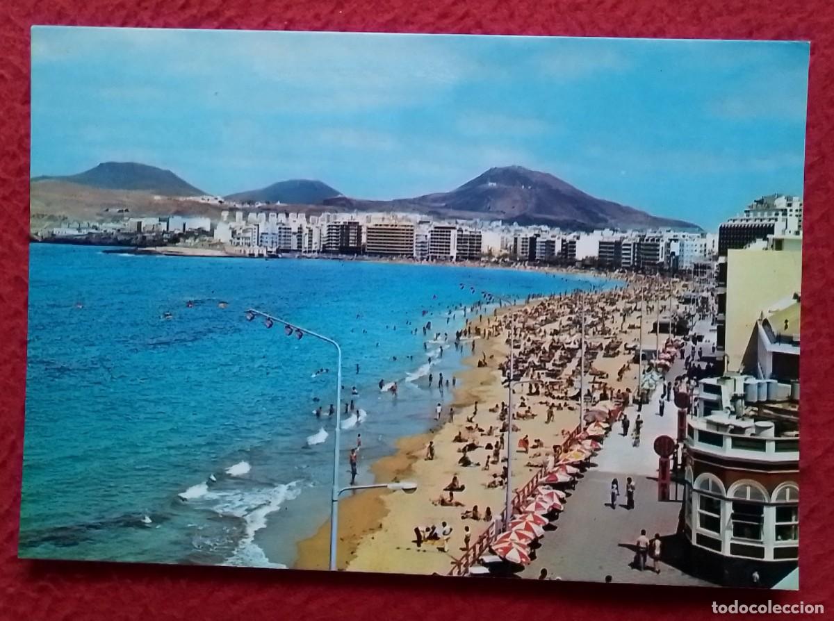 Postales: POSTAL CARTE POSTALE POST CARD CANARY ISLANDS LAS PALMAS DE GRAN CANARIA PASEO Y PLAYA LAS CANTERAS.