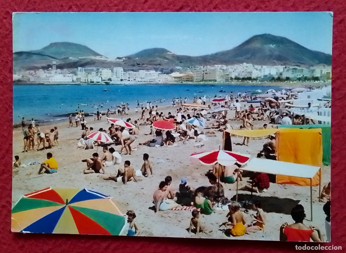 Postales: POSTAL CARTE POSTALE POST CARD CANARY ISLANDS LAS PALMAS DE GRAN CANARIA PLAYA CANTERAS BA&Ntilde;ISTAS...
