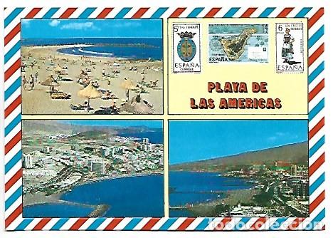 Postales: VISTAS PARCIALES PLAYAS.- PLAYA DE LAS AMERICAS - TENERIFE