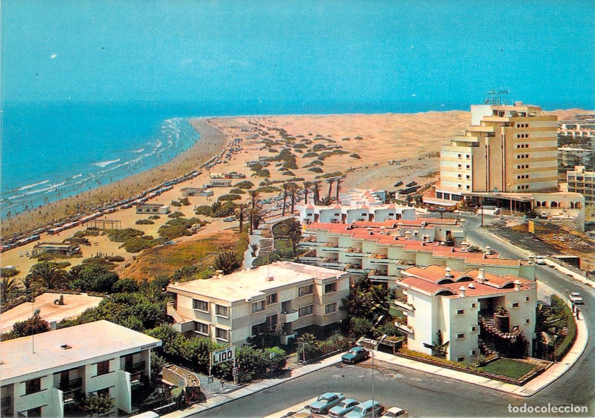 Postales: Postal Playa del Ingl&eacute;s Gran Canaria Vista A&eacute;rea Hoteles y Playa