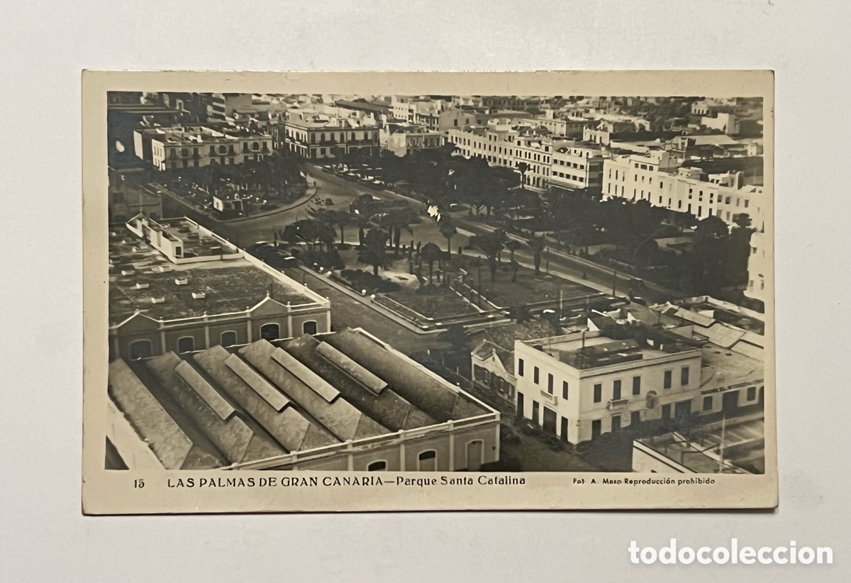 Postales: LAS PALMAS DE GRAN CANARIA Postal No.15, Parque de Santa Catalina - Fot. A.Mesa (a.1948)