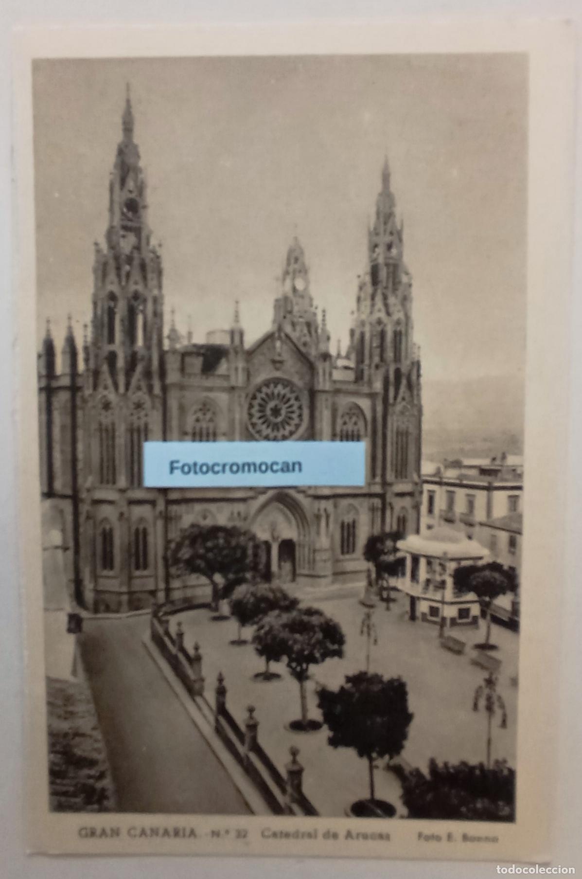 Postales: GRAN CANARIA. BAS&Iacute;LICA DE ARUCAS. FOTO E. BAENA. ED. VDA. DE RAFAEL ROMERO. N&ordm;32