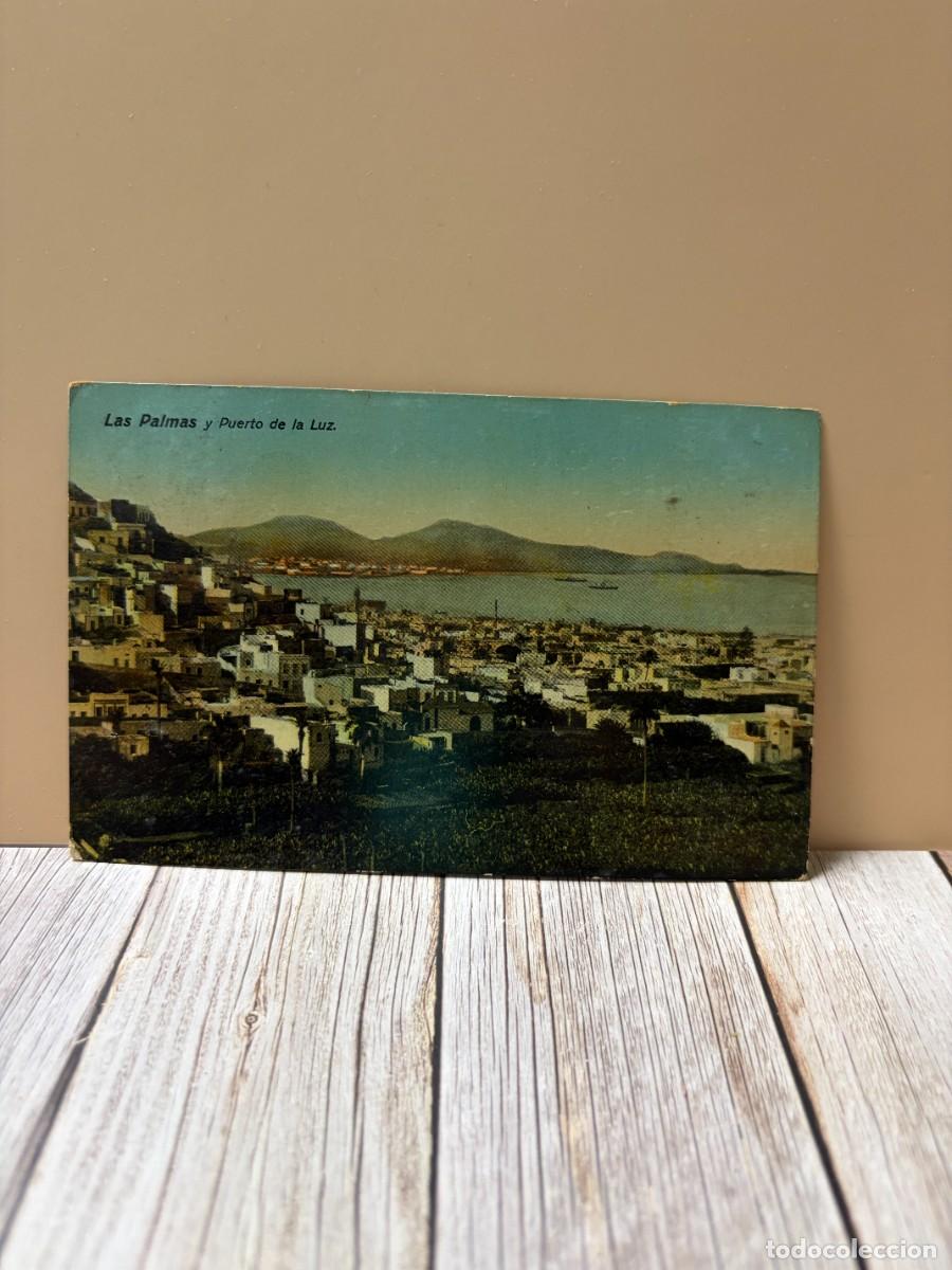 Postales: TARJETA POSTAL. LAS PALMAS Y PUERTO DE LA LUZ. RODRIGUEZ BROS.