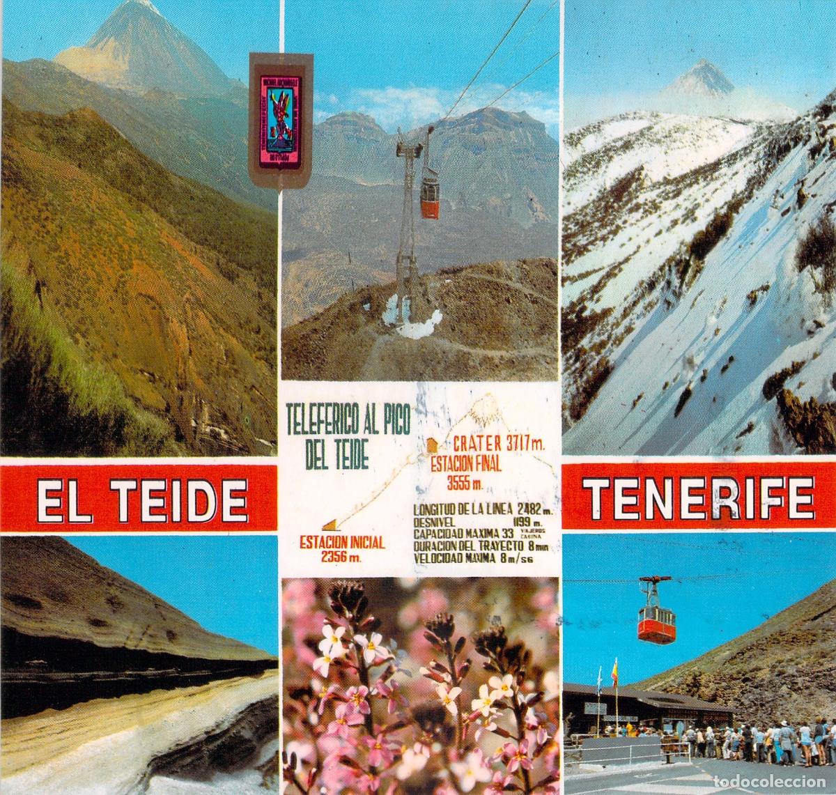 Postales: Postal El Teide Tenerife Telef&eacute;rico Vistas M&uacute;ltiples