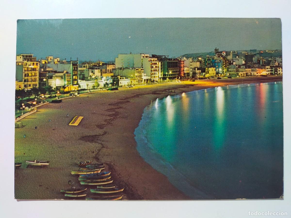 Postais: Tarjeta Postal. LAS PALMAS DE GRAN CANARIA: Vista nocturna de las Canteras - Edit: Global Traders