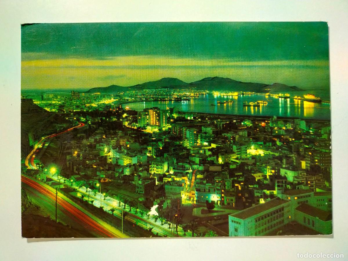 Postales: Tarjeta Postal. LAS PALMAS DE GRAN CANARIAS: Vista general de noche - Ed. Kruger