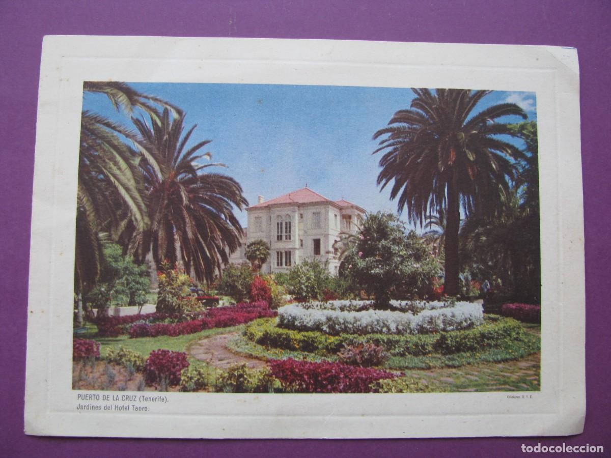 Postales: POSTAL PUERTO DE LA CRUZ. JARDINES DEL HOTEL TAORO. 1958. 18X13 CM. DIPTICA