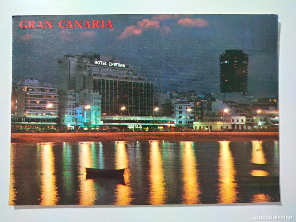 Postales: Tarjeta Postal. LAS PALMAS DE GRAN CANARIA: Vista nocturna, Las Canteras - Colecc Perla.