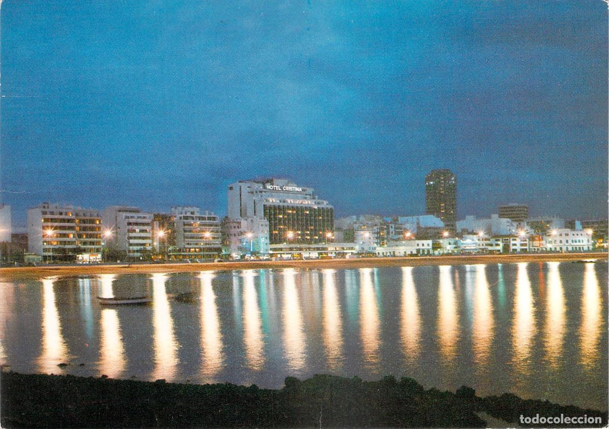 Postales: Postal Playa de Las Canteras Nocturna Gran Canaria