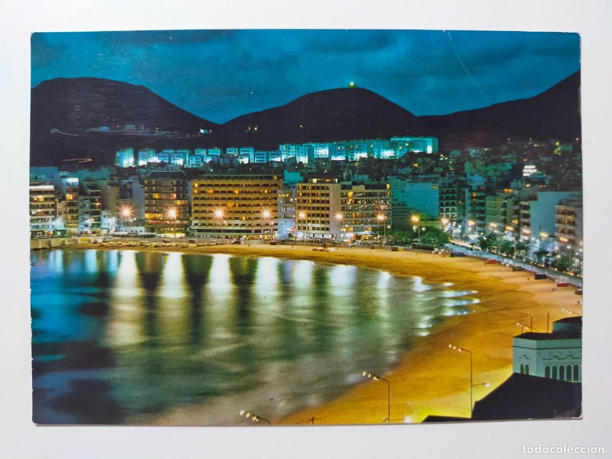 Cartoline: Tarjeta Postal. LAS PALMAS DE GRAN CANARIA: Playa de las Canteras - Edic Ro - Circulada y escrita.