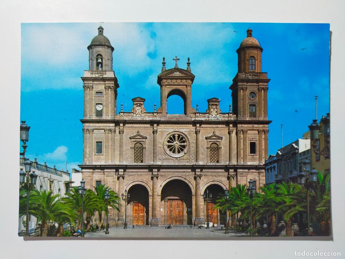 Postales: Tarjeta Postal. GRAN CANARIA: Catedral de Las Palmas - Ed. Zerkowitz - Anotaci&oacute;n fecha