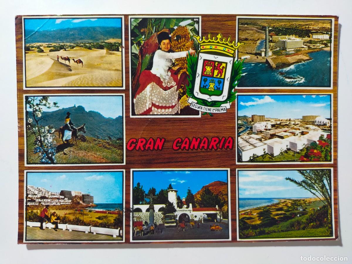 Postales: Tarjeta Postal. GRAN CANARIA. ISLAS CANARIAS: Vistas de la Isla - Edit. Global Traders - Circulada.