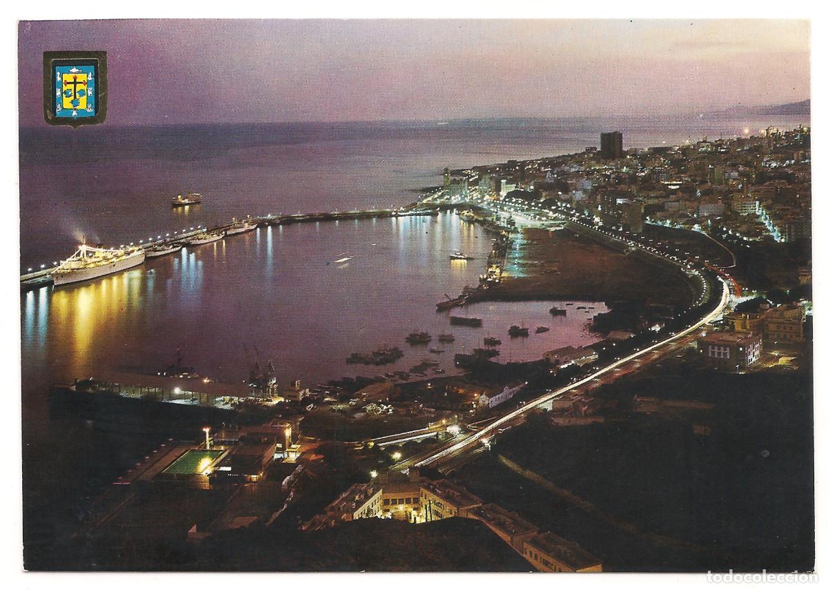 Postales: SANTA CRUZ DE TENERIFE - VISTA NOCTURNA DEL PUERTO | ESCUDO DE ORO | Tenerife - Canarias