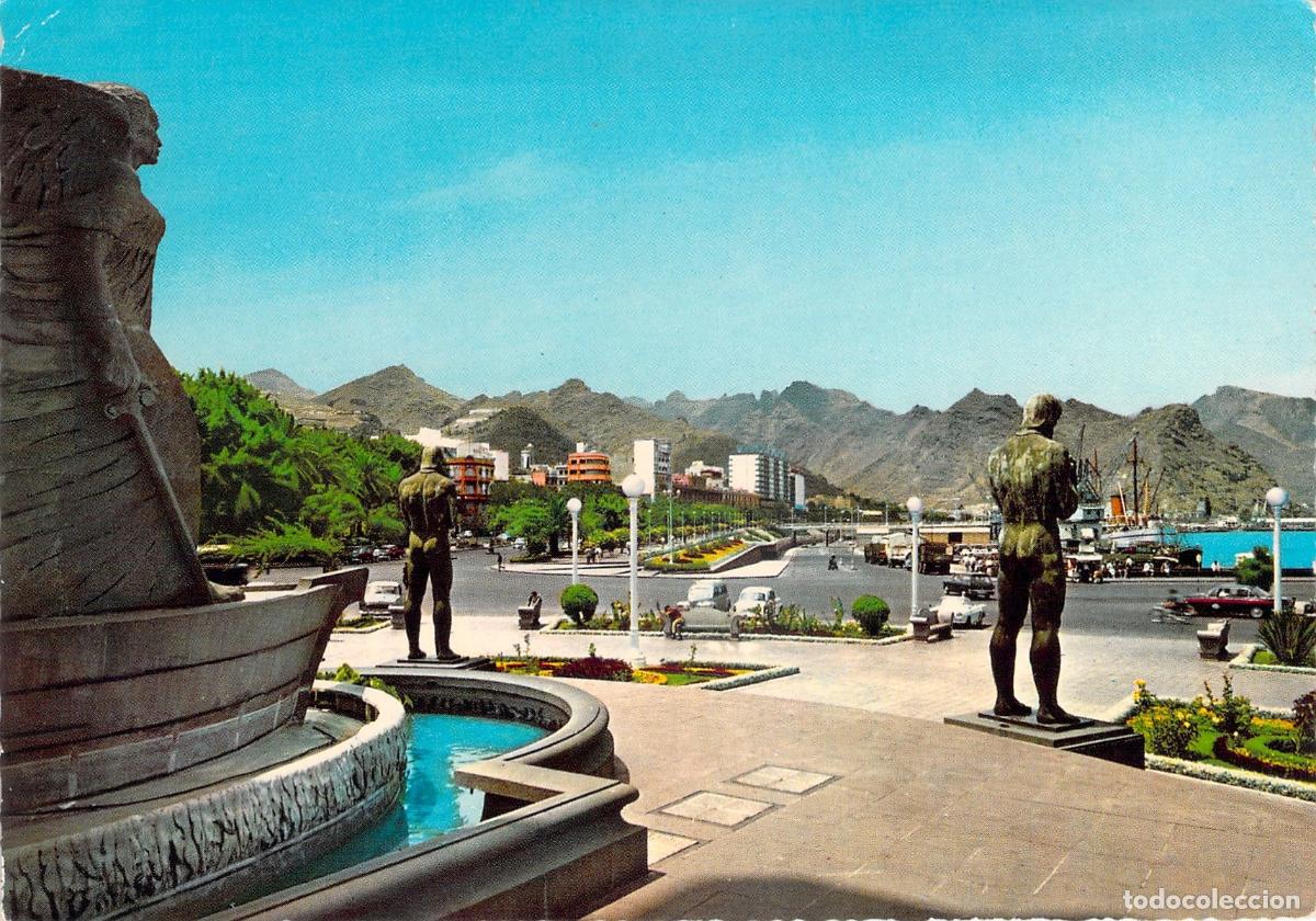Postales: Postal de Santa Cruz de Tenerife, Avenida Anaga y Plaza de Espa&ntilde;a