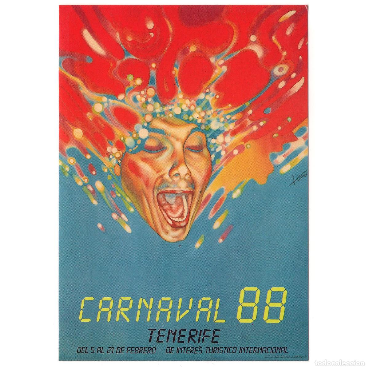 Postales: POSTAL CARTEL DEL CARNAVAL SANTA CRUZ DE TENERIFE 1988 | Tenerife - Canarias