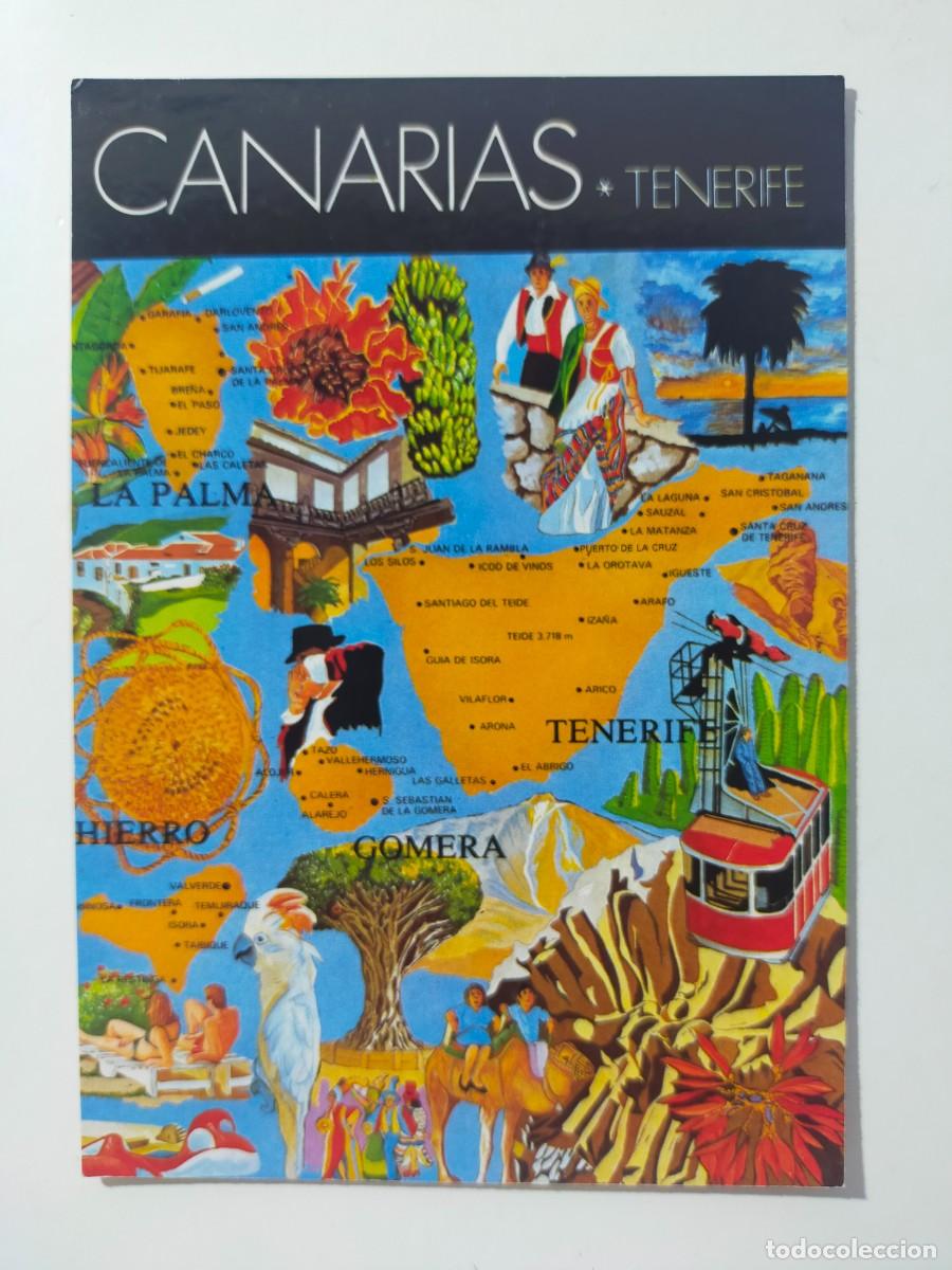 Postales: Postal. TENERIFE (CANARIAS): Mapa de las islas - Edit: FISA, Escudo de Oro