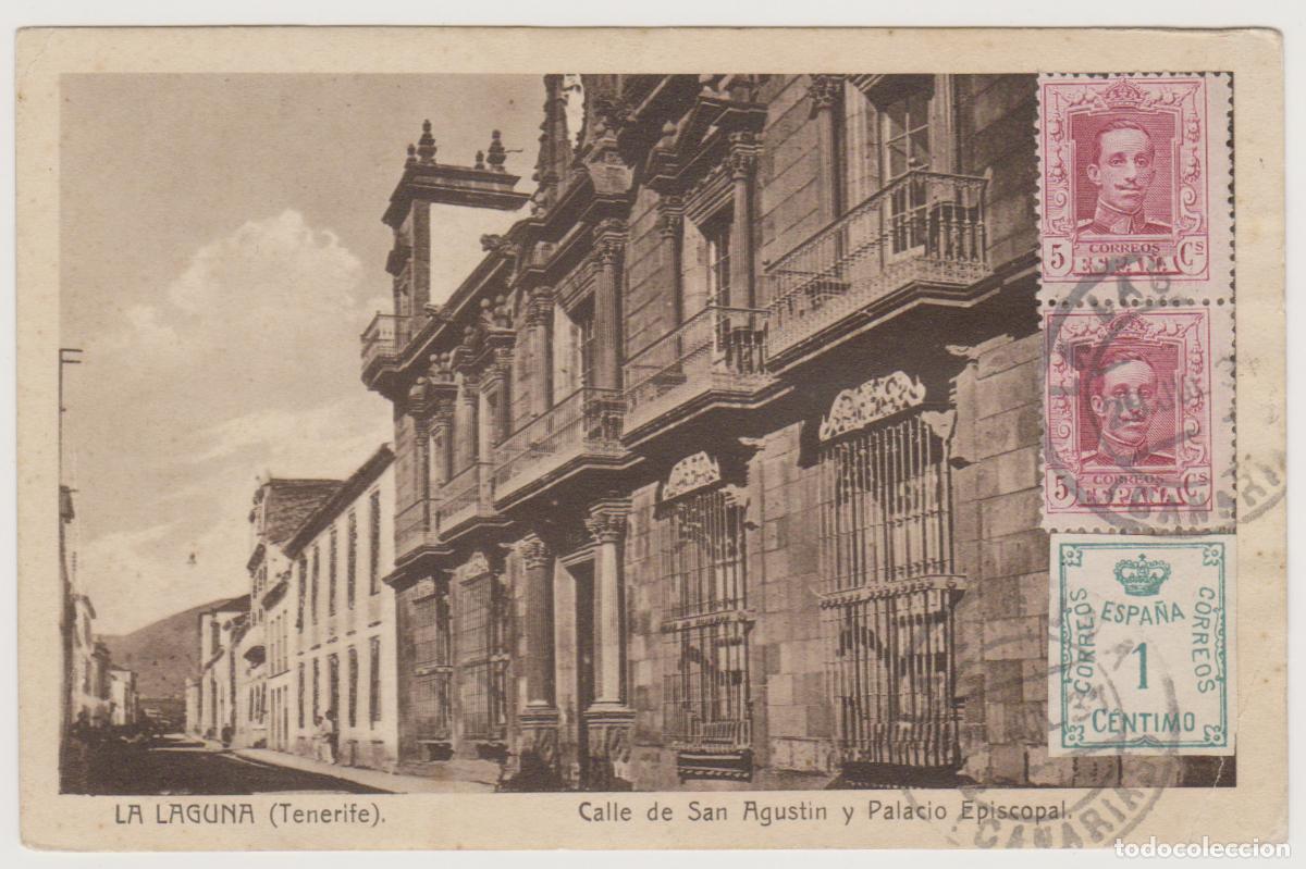 Postales: TARJETA POSTAL - TENERIFE - LA LAGUNA - CALLE DE SAN AGUSTIN Y PALACIO EPISCOPAL - M. CURBELO