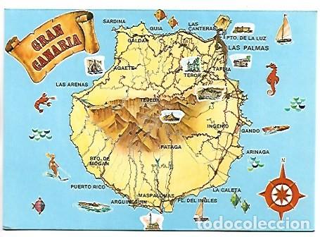 Postales: MAPA DE GRAN CANARIA