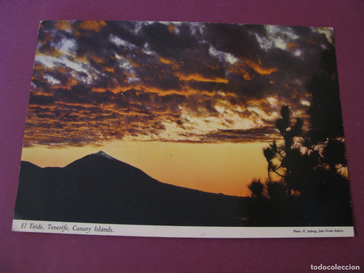 Postales: POSTAL DE TENERIFE. AL CONTRALUZ DEL AMANECER. LA SILUETA DEL TEIDE. JOHN HINDE. CIRCULADA