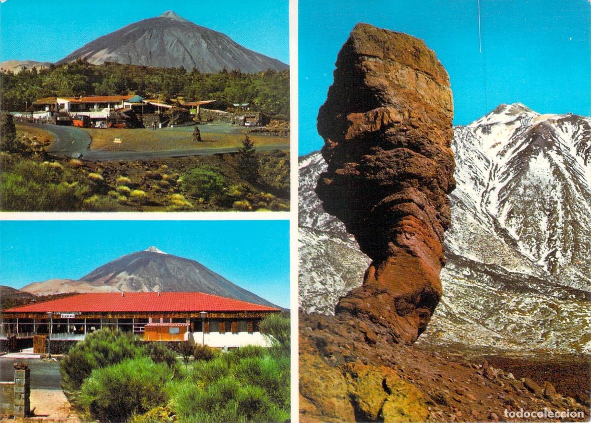 Postales: Postal de Tenerife, Teide, Roque Cinchado y Bar Restaurante Portillo
