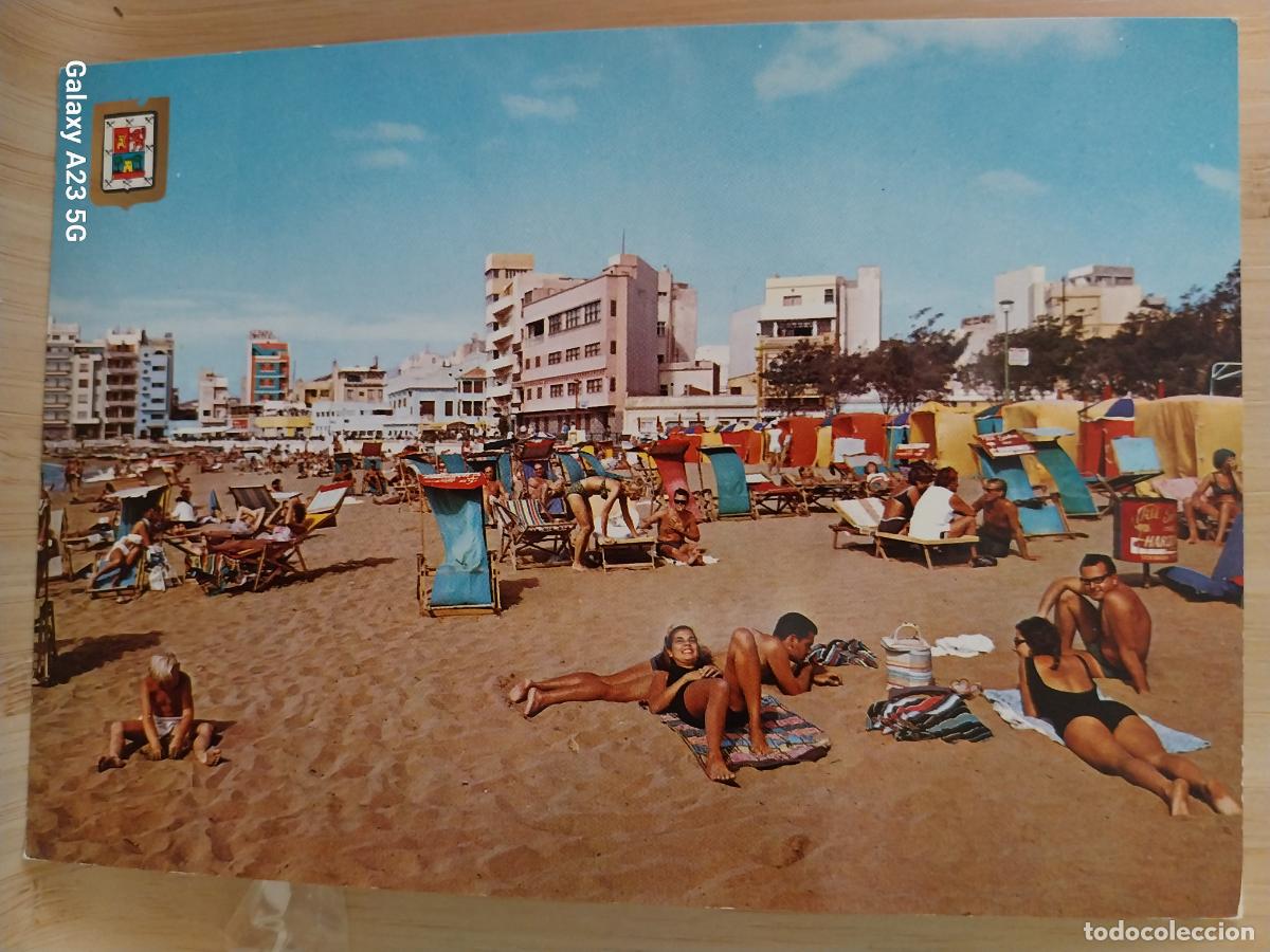 Postales: PLAYA DE LAS CANTERAS PALMAS GRAN CANARIA ED FISA 108 SC ORIGINAL MUY ANIMADA
