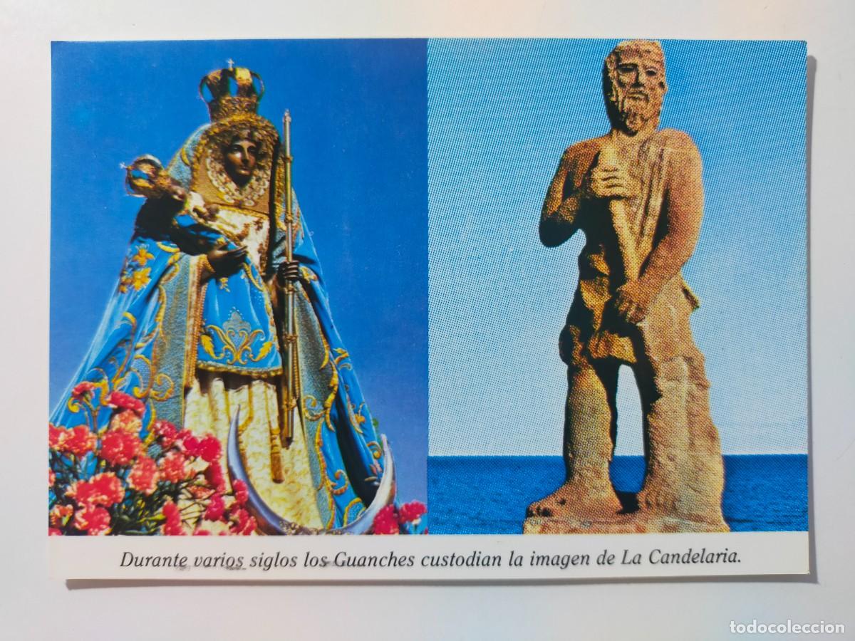 Postales: Postal. CANDELARIA (TENERIFE) - Virgen de la Candelaria y Guanche - Colec. Perla