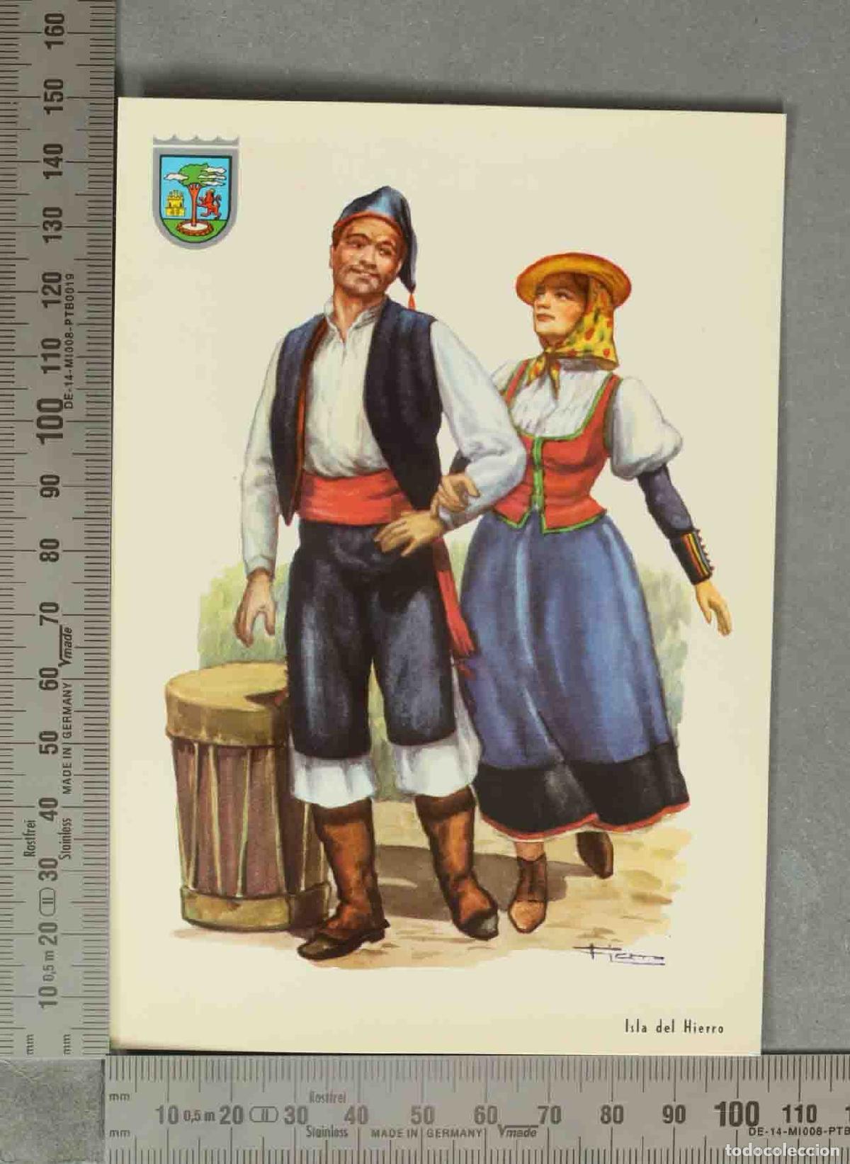 Postales: POSTAL. Trajes regionales de Canarias - El Hierro - Facundo Fierro