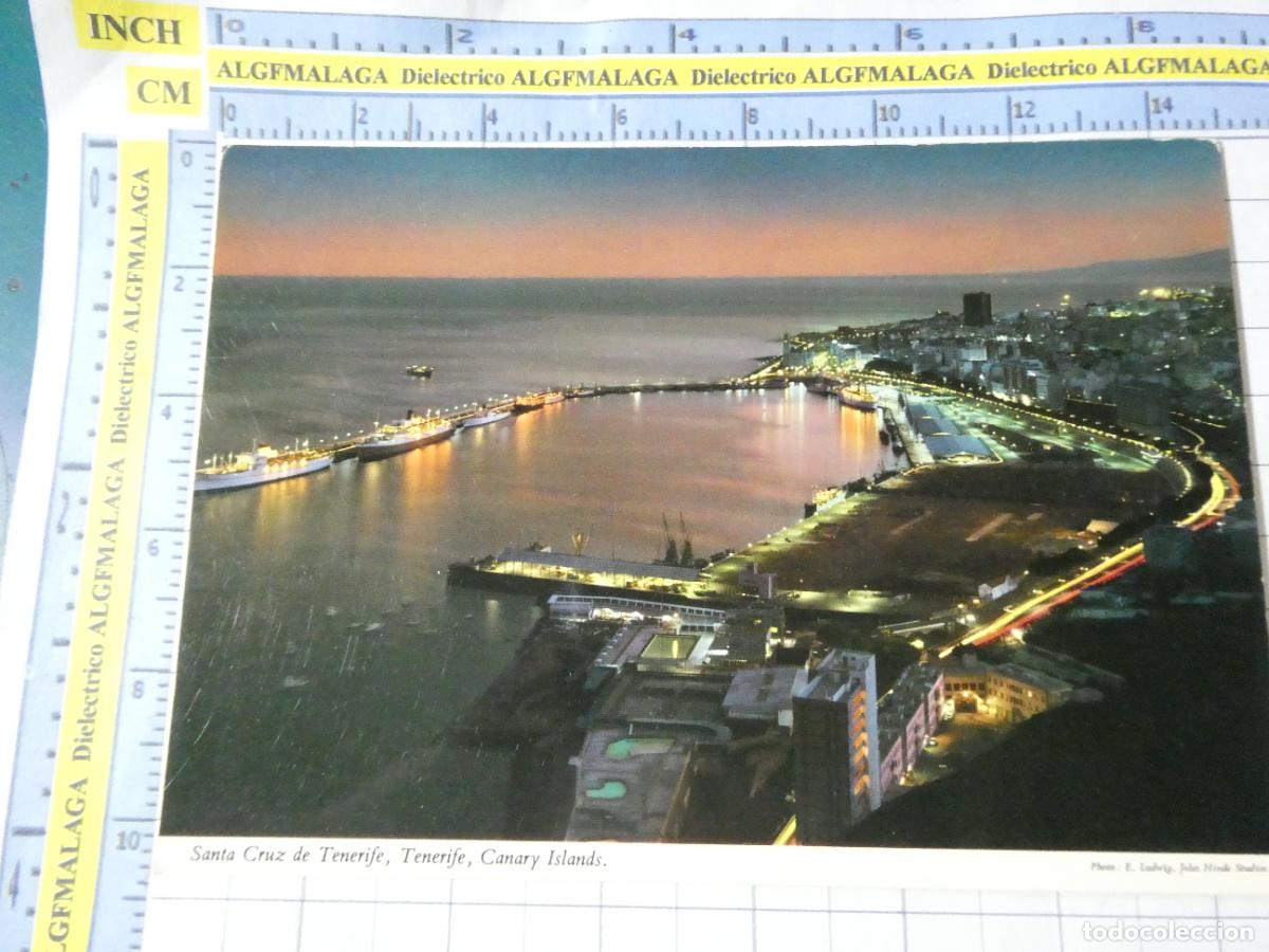 Postales: POSTAL DE TENERIFE. SANTA CRUZ PUERTO NOCTURNO 2CT 44 JOHN HINDE. 2615