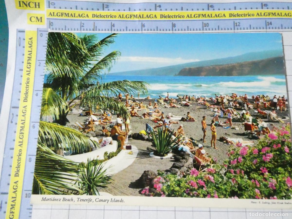 Postales: POSTAL DE TENERIFE. PUERTO DE LA CRUZ PLAYA MARTI&Aacute;NEZ TURISTAS BA&Ntilde;ISTAS 2CT 211 JOHN HINDE. 2616