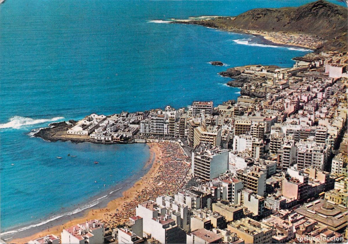 Postales: Postal Vista A&eacute;rea de la Playa de Las Canteras, Gran Canaria
