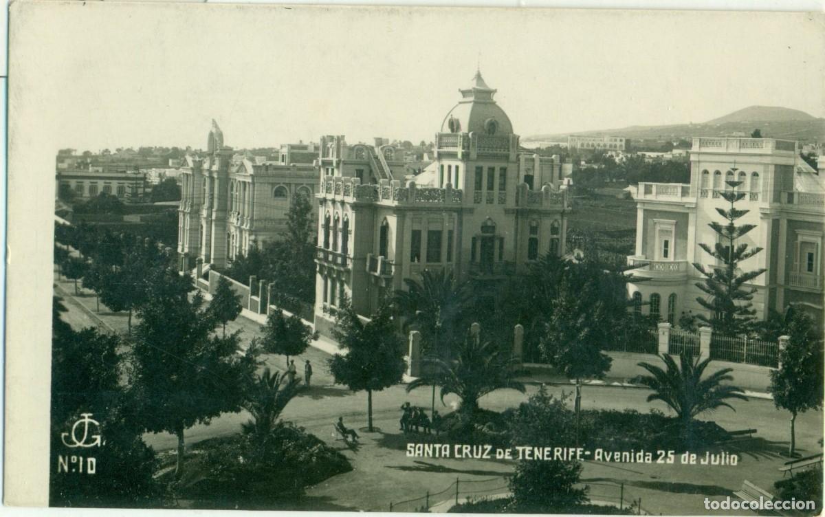 Postales: SANTA CRUZ TANERIFE. AVENIDA 25 JULIO. CIRCULADA EN 1921.