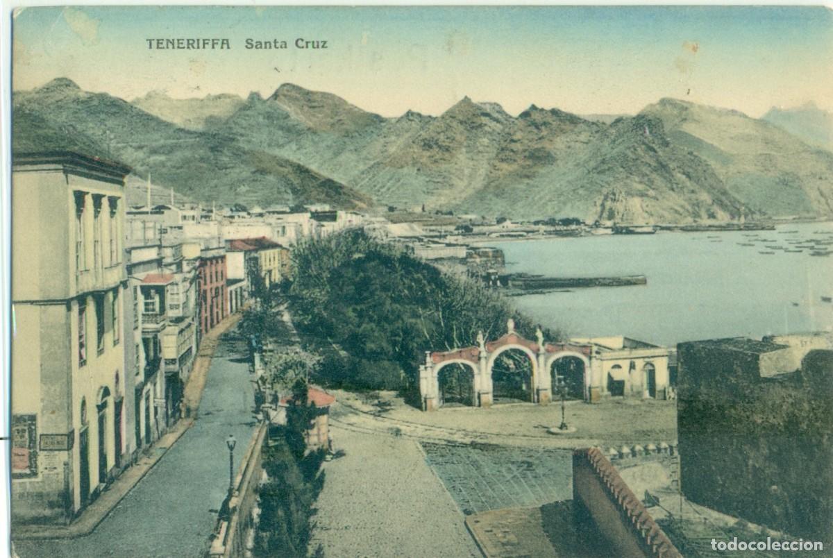 Postales: TENERIFE. PUERTO Y CIUDAD DE SANTA CRUZ. CIRCULADA EN 1914.