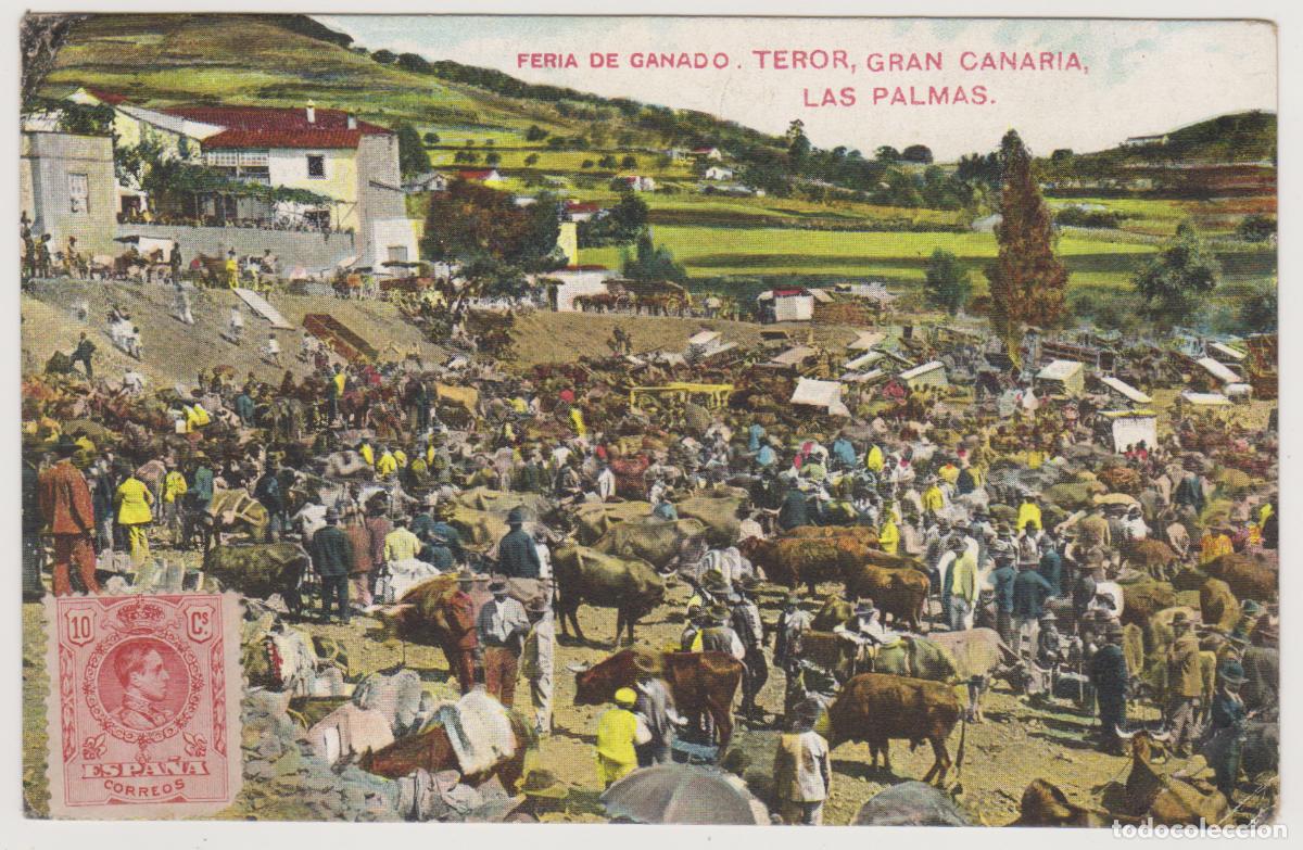 Postales: TARJETA POSTAL - GRAN CANARIA - LAS PALMAS - TEROR - FERIA DE GANADO